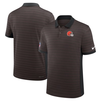 Cleveland Browns Nike Brown Sideline Victory Stripe Dri-FIT Polo