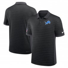 Detroit Lions Nike Black Sideline Victory Stripe Dri-FIT Polo
