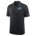 Detroit Lions Nike Black Sideline Victory Stripe Dri-FIT Polo