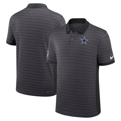 Dallas Cowboys Nike Gray Sideline Victory Stripe Dri-FIT Polo