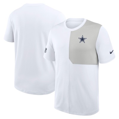 Футболка Dallas Cowboys Nike White Sideline UV Performance Coach