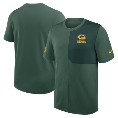Футболка Green Bay Packers Nike Green Sideline UV Performance Coach