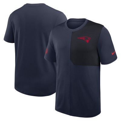 New England Patriots Nike Navy Sideline UV Performance Coach Shirt