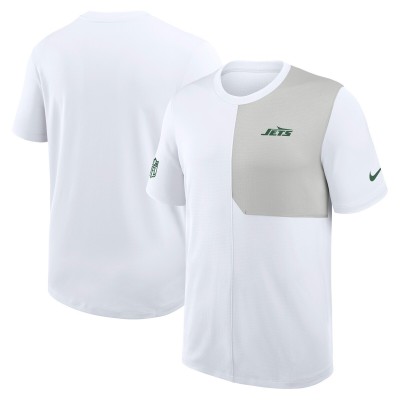 New York Jets Nike White Sideline UV Dri-Fit Coach Shirt