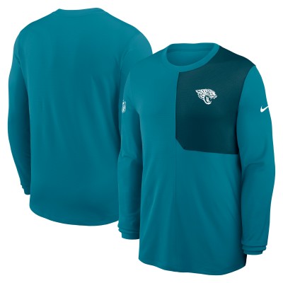 Jacksonville Jaguars Nike Teal Sideline Coach UV Dri-FIT Long Sleeve Shirt