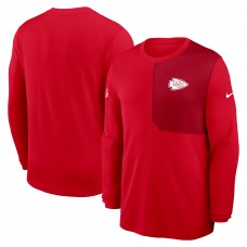 Футболка с длинным рукавом Kansas City Chiefs Nike Red Sideline Coach UV Dri-FIT