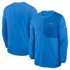 Футболка с длинным рукавом Los Angeles Chargers Nike Powder Blue Sideline Coach UV Dri-FIT