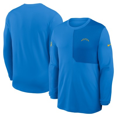 Футболка с длинным рукавом Los Angeles Chargers Nike Powder Blue Sideline Coach UV Dri-FIT