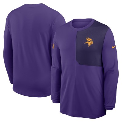 Футболка с длинным рукавом Minnesota Vikings Nike Purple Sideline Coach UV Dri-FIT