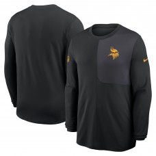 Футболка с длинным рукавом Minnesota Vikings Nike Black Sideline Coach UV Dri-FIT