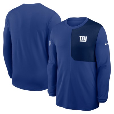 Футболка с длинным рукавом New York Giants Nike Royal Sideline Coach UV Dri-FIT