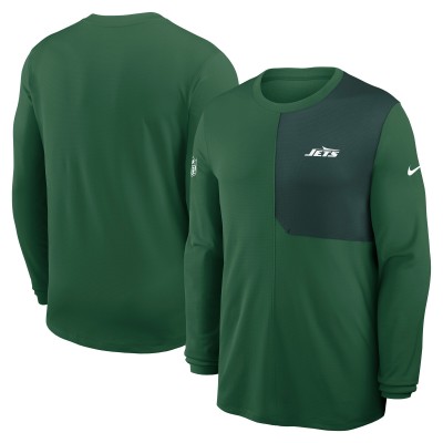 New York Jets Nike Green Sideline Coach UV Dri-FIT Long Sleeve Shirt