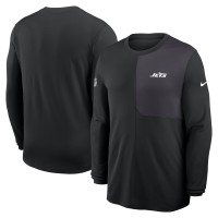 Футболка с длинным рукавом New York Jets Nike Black Sideline Coach UV Dri-FIT