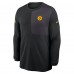 Футболка с длинным рукавом Pittsburgh Steelers Nike Black Sideline Coach UV Dri-FIT