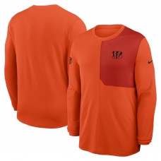 Футболка с длинным рукавом Cincinnati Bengals Nike Orange Sideline Coach UV Dri-FIT