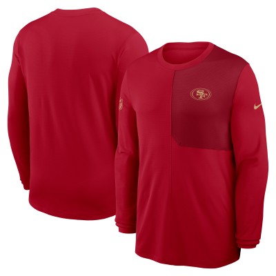 Футболка с длинным рукавом San Francisco 49ers Nike Scarlet Sideline Coach UV Dri-FIT