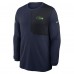 Футболка с длинным рукавом Seattle Seahawks Nike College Navy Sideline Coach UV Dri-FIT