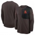 Футболка с длинным рукавом Cleveland Browns Nike Brown Sideline Coach UV Dri-FIT Футболка с длинным рукавом Cleveland Browns Nike Brown Sideline Coach UV Dri-FIT