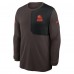Футболка с длинным рукавом Cleveland Browns Nike Brown Sideline Coach UV Dri-FIT
