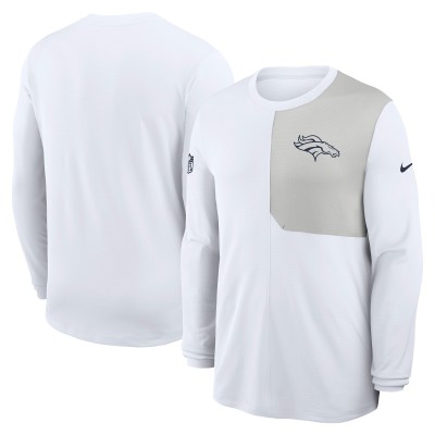 Футболка с длинным рукавом Denver Broncos Nike White Sideline Coach UV Dri-FIT