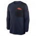 Футболка с длинным рукавом Denver Broncos Nike Navy Sideline Coach UV Dri-FIT