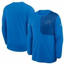 Футболка с длинным рукавом Detroit Lions Nike Blue Sideline Coach UV Dri-FIT
