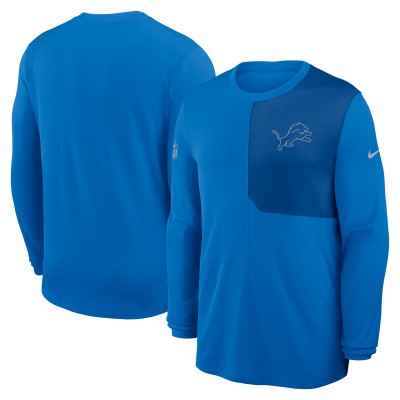Футболка с длинным рукавом Detroit Lions Nike Blue Sideline Coach UV Dri-FIT