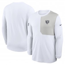 Футболка с длинным рукавом Chicago Bears Nike White Sideline Coach UV Dri-FIT