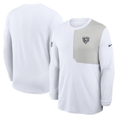 Футболка с длинным рукавом Chicago Bears Nike White Sideline Coach UV Dri-FIT