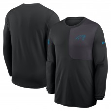 Футболка с длинным рукавом Carolina Panthers Nike Black Sideline Coach UV Dri-FIT