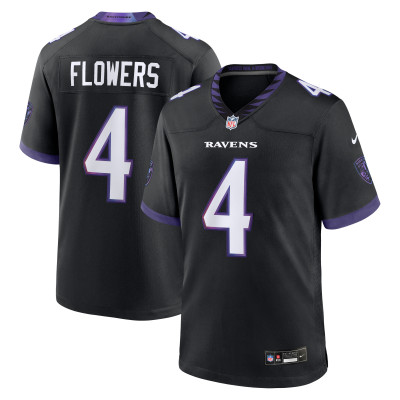 Джерси Baltimore Ravens Zay Flowers Nike Black Alternate Game