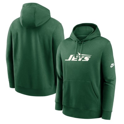 New York Jets Nike Green Rewind Club Logo Pullover Hoodie
