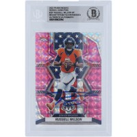 Russell Wilson Denver Broncos Autographed 2022 Panini Mosaic Pink Camo #257 Beckett Fanatics Witnessed Authenticated Card