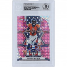 Russell Wilson Denver Broncos Autographed 2022 Panini Mosaic Pink Camo #257 Beckett Fanatics Witnessed Authenticated Card