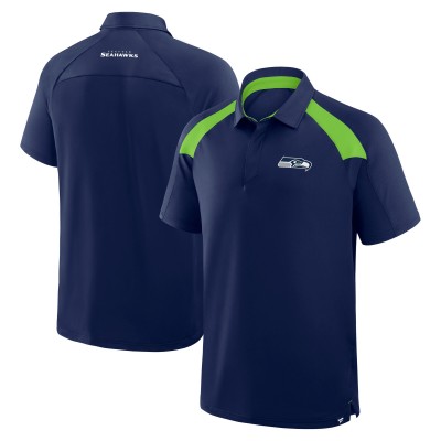 Seattle Seahawks Fanatics College Navy Back Around Raglan Polo