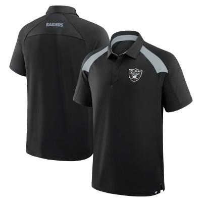 Las Vegas Raiders Fanatics Black Back Around Raglan Polo