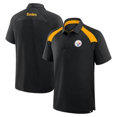 Pittsburgh Steelers Fanatics Black Back Around Raglan Polo