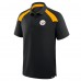 Pittsburgh Steelers Fanatics Black Back Around Raglan Polo