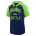 Seattle Seahawks Logo Athletic College Navy Prime Hoodie T-Shirt