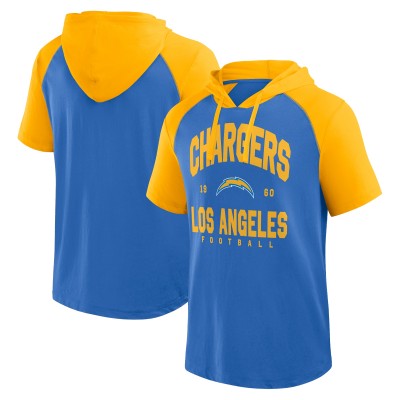 Los Angeles Chargers Logo Athletic Powder Blue Prime Hoodie T-Shirt
