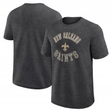 Футболка New Orleans Saints Logo Athletic Heather Charcoal Success