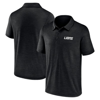 Detroit Lions Logo Athletic Black Unstoppable Polo