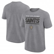 Футболка New Orleans Saints Logo Athletic Heather Gray Top Notch