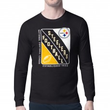 Pittsburgh Steelers Starter Black Shield Logo Long Sleeve T-Shirt