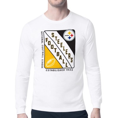 Pittsburgh Steelers Starter White Shield Logo Long Sleeve T-Shirt