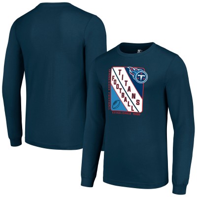Футболка с длинным рукавом Tennessee Titans Starter Shield Logo - Navy