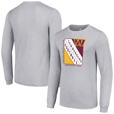 Футболка с длинным рукавом Washington Commanders Starter Shield Logo - Heather Gray