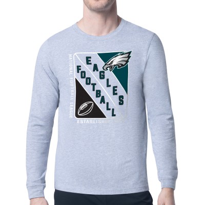 Футболка с длинным рукавом Philadelphia Eagles Starter Shield Logo - Heather Gray