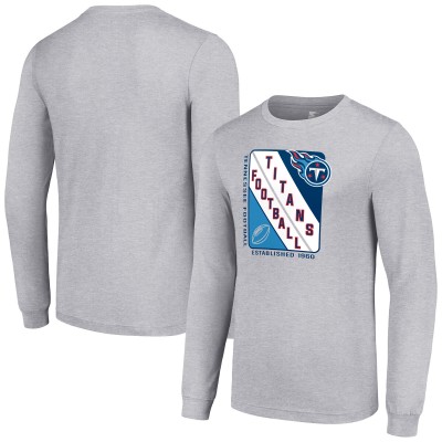 Футболка с длинным рукавом Tennessee Titans Starter Shield Logo - Heather Gray