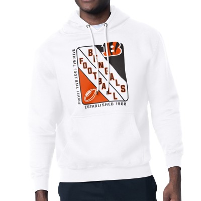 Cincinnati Bengals Starter White Shield Logo Pullover Hoodie
